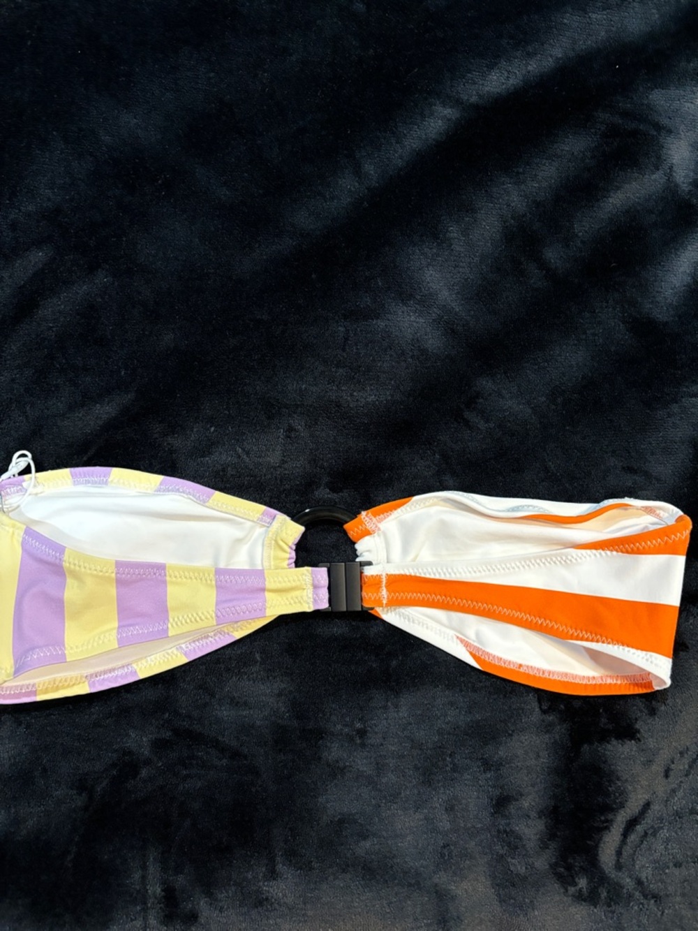 STAUD Colorblock Bandeau Bikini Top in Orange, Lavender & Yellow - Picture 4 of 4